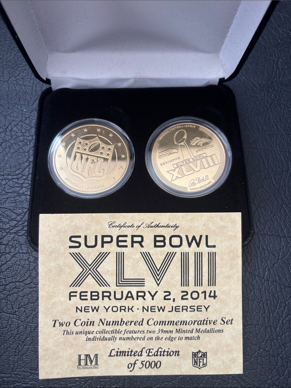 Super Bowl XLV III limited edition coin set